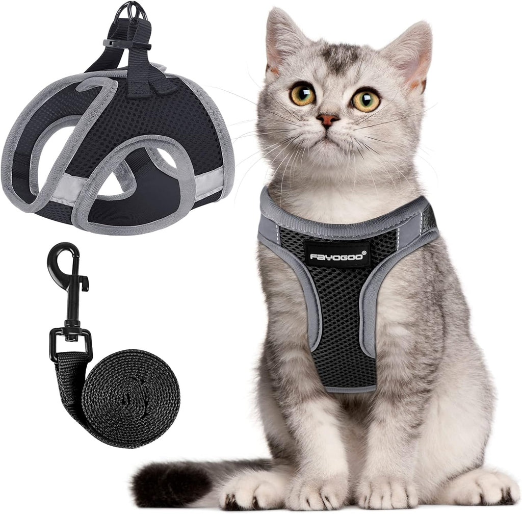 FAYOGOO Escape Proof Cat Harness and Leash Set for Walking, Secure-Fit Step-in Cat Vest Harness, Soft & Lightweight for Kittens and Large Cats - Image 10