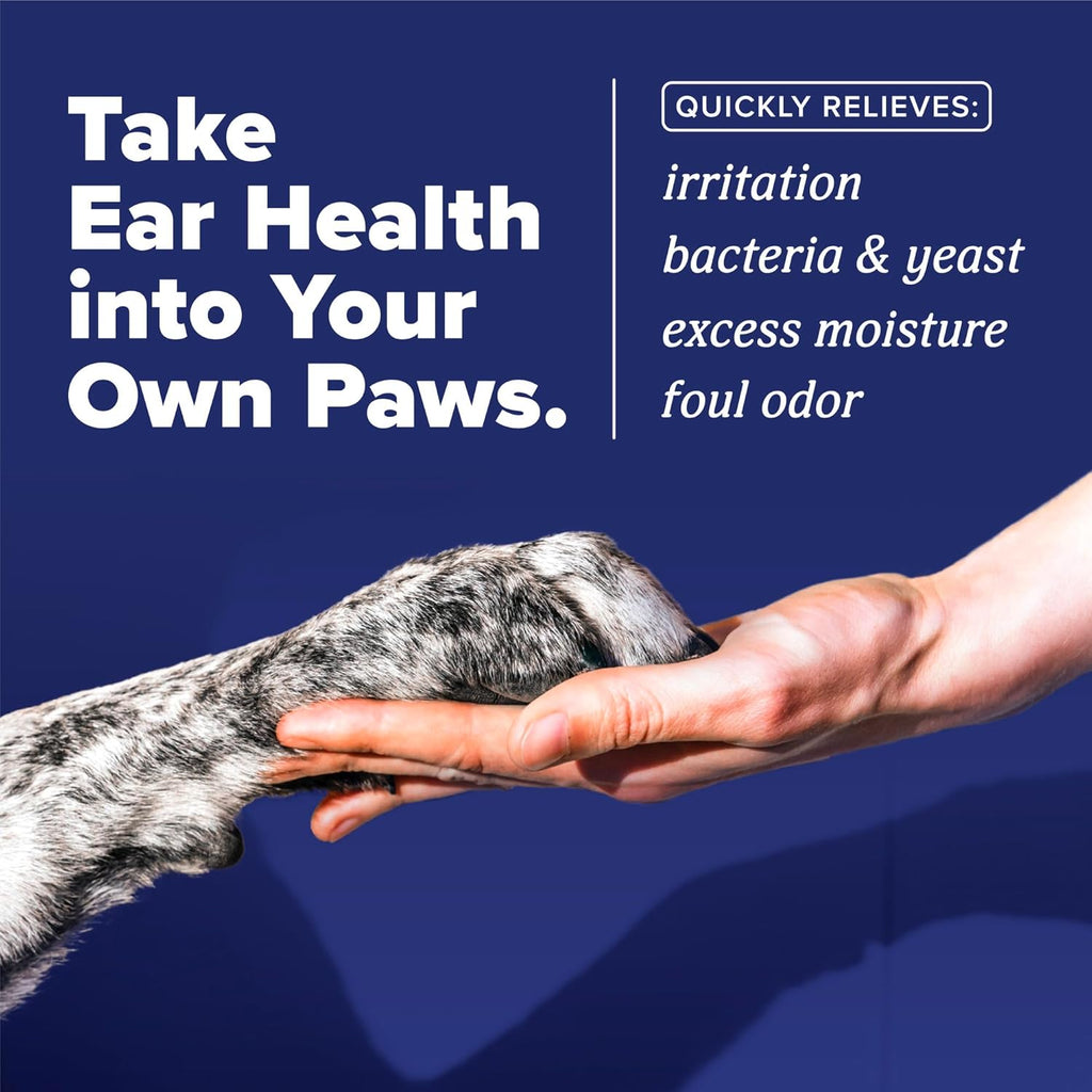 Side view of TropiClean HomeVet dog ear drops 2 fluid ounces