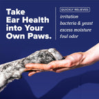 Side view of TropiClean HomeVet dog ear drops 2 fluid ounces