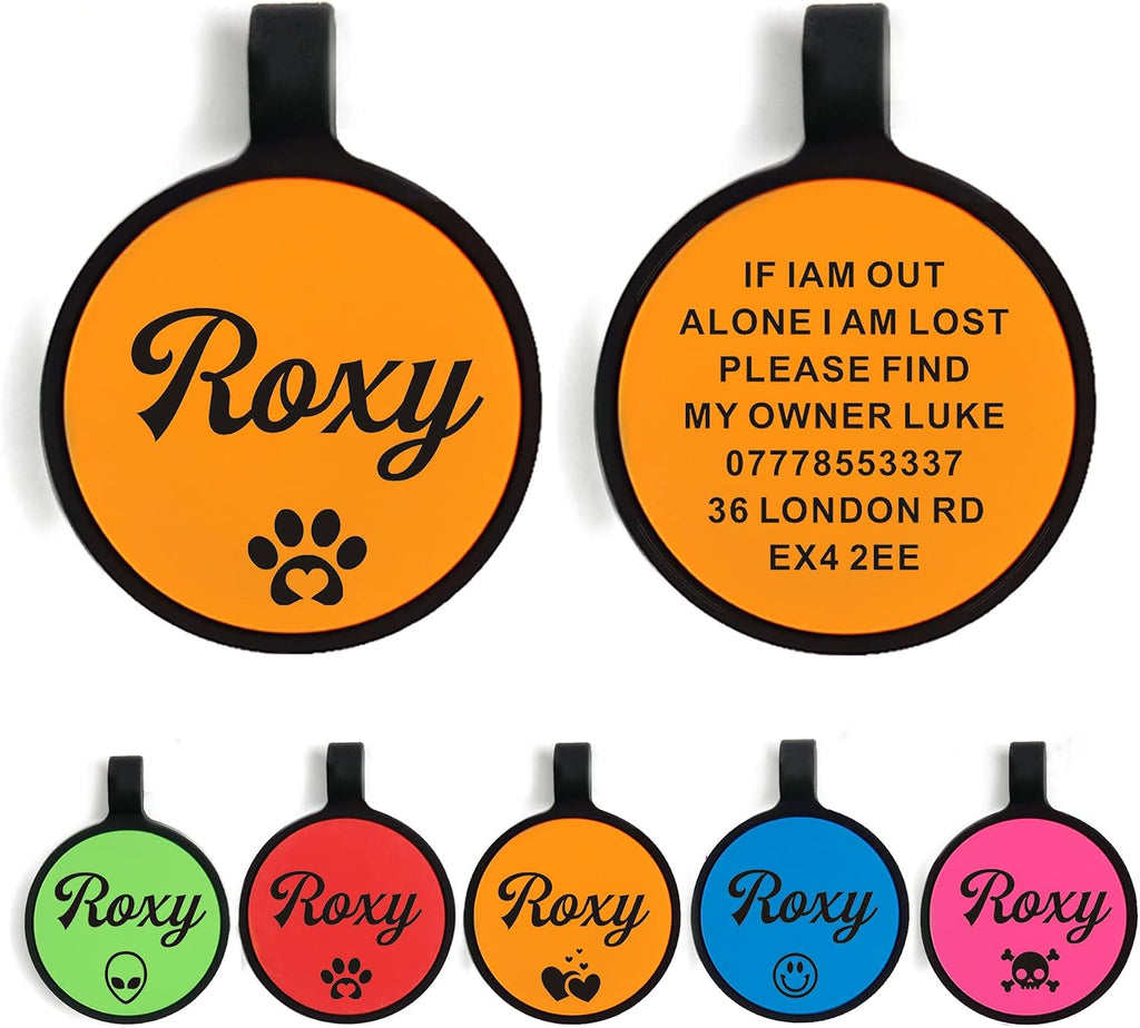 Dog Tags Personalized for Pets Silicone Dog Tag Dog Name Tags Personalized Dog Tags Custom Dog Tags Dog ID Tags Personalized Silent Dog Tag Engraved with Any Text (Pink Bone) - Image 12