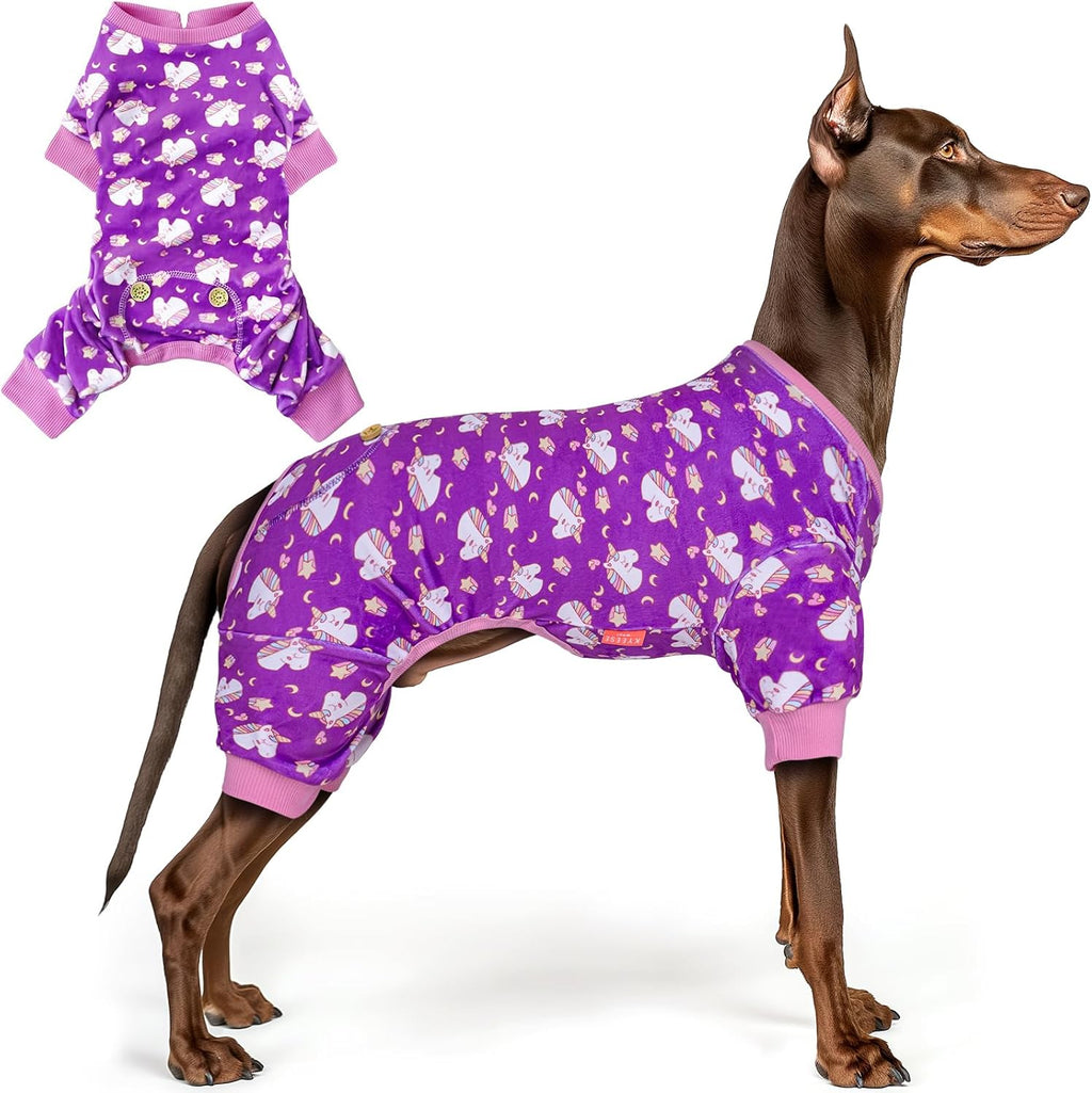 KYEESE Dog Pajamas Velvet Dog Pajamas Medium Sized Dogs Soft Dogs Clothes Pjs with Yellow Ducks Pattern Stretchy Pet Jammies Coat Comfy Pet Onesie Costume, 2X-Large - Image 14