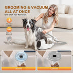 Ozumek pet vacuum cleaner unit with two liter detachable dust cup shown fully assembled