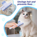 2 Pcs Self-Cleaning Flea Comb for Cats Dogs with Pet Hair Removal Glove - Dual Tooth and Gentle Cat Comb for Long/Short Hair - Ergonomic Zen Brush Cat Grooming/Nit Supplies - Image 9