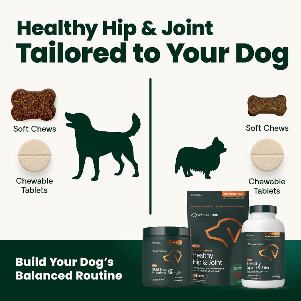 VetriScience Ultimate Strength Healthy Hip & Joint Chews, GlycoFlex Glucosamine, Chondroitin and Green-Lipped Mussel Joint Support Supplement for Dogs, Soothe Joint Discomfort, Duck, 120 Count - Image 12