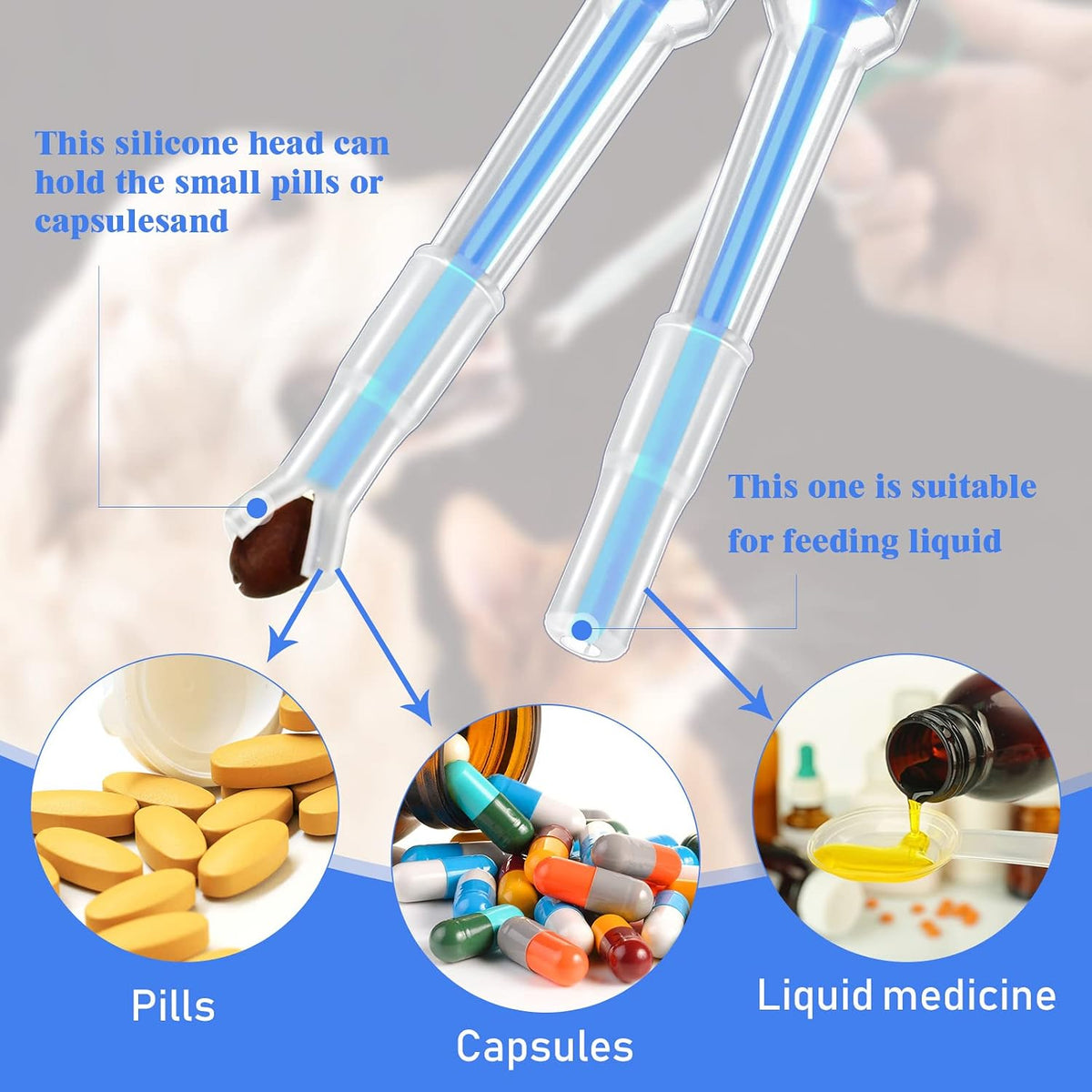 Nuanchu four piece pet syringe set laid out to display all components together