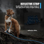 Lynxking long dog leash leather bound reinforced knots view