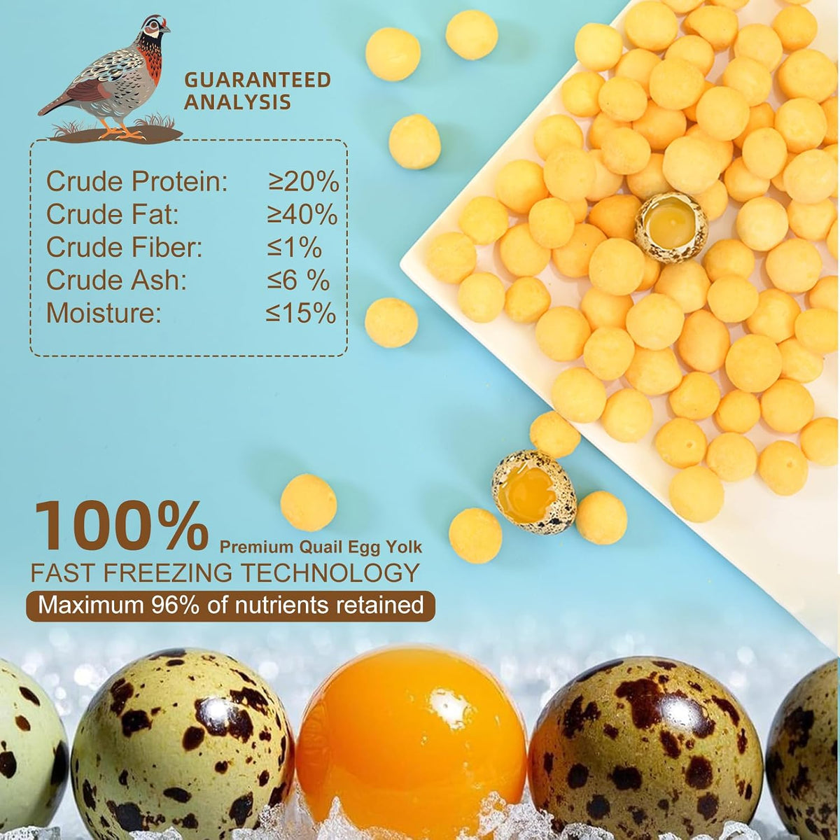 Nutritional breakdown and ingredient list on the back of the Texura pet treat packaging.