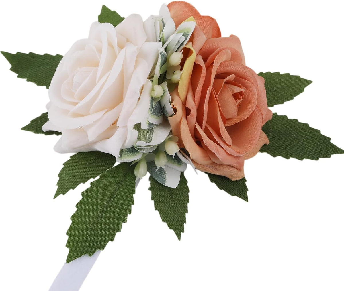 Pawlarispets pet collar flower orange white front view premium wedding accessory