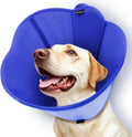 Vithael Upgraded Dog Cone Collar blue front view for large dogs