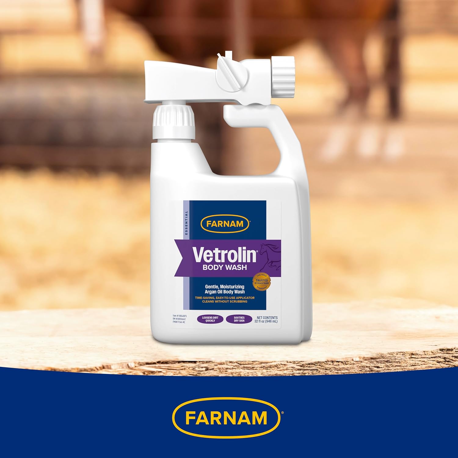 Farnam Vetrolin Body Wash, Time-Saving with No Scrubbing, Gentle and Moisturizing with Argan Oil, Soothes Dry Skin, for Horses and Dogs, 32 fl oz. - Image 9