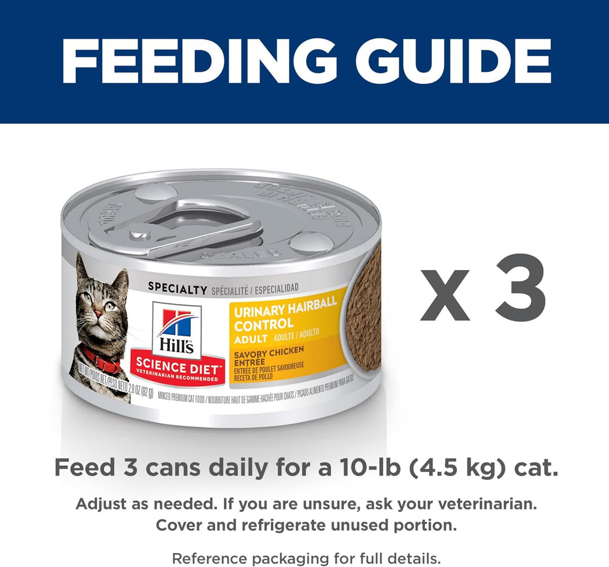 Hill's Science Diet Adult Urinary & Hairball Control Wet Cat Food, Chicken Minced, 2.9 oz. Cans, 12-Pack - Image 9