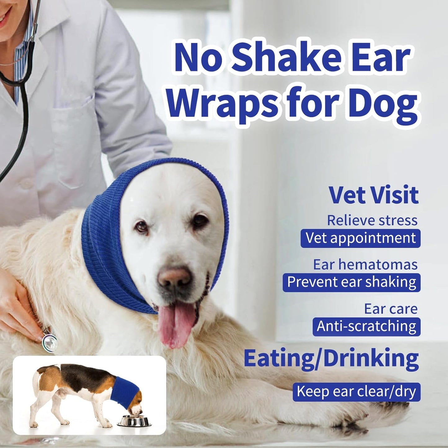 Nanaki pet ear covers for grooming and force drying protection