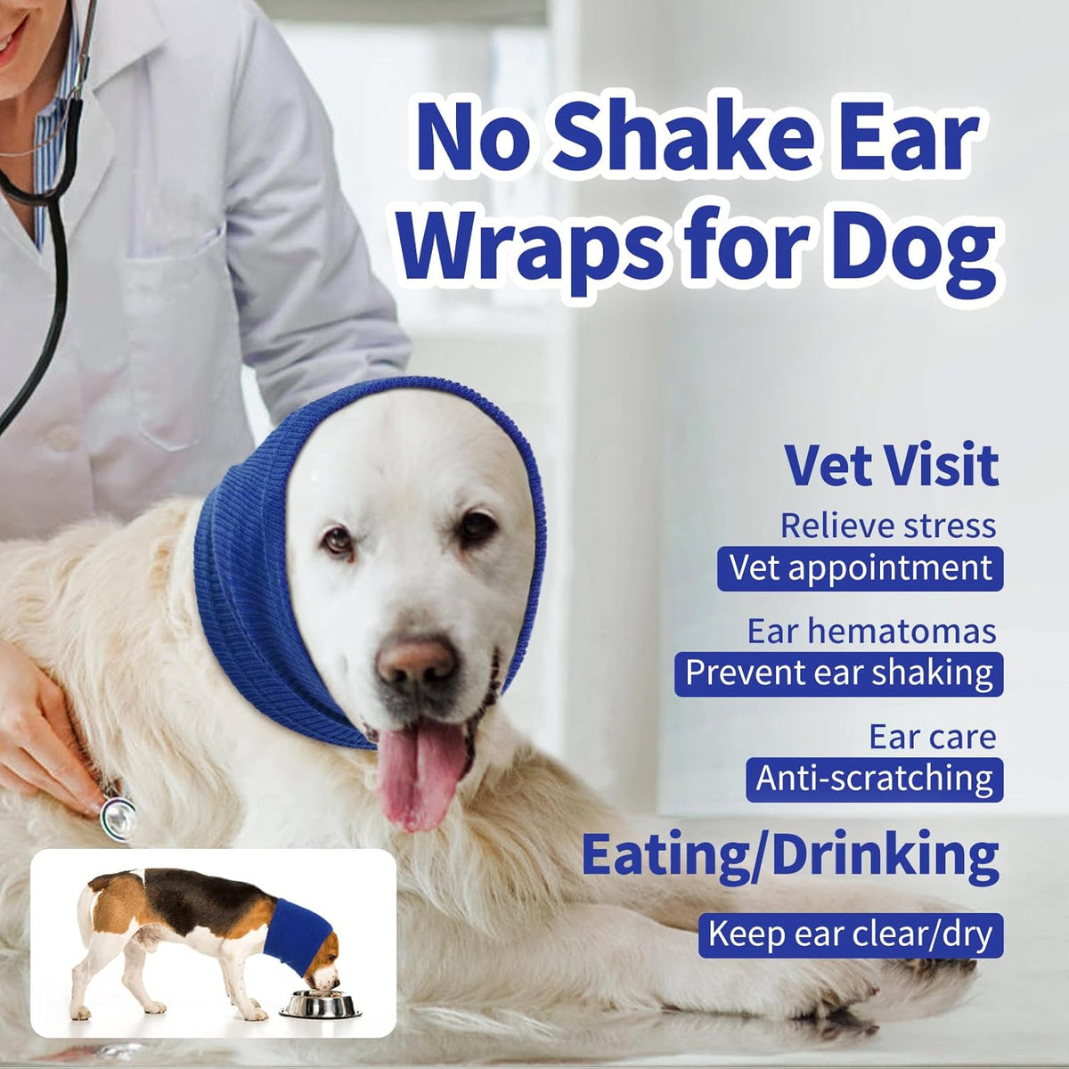 Nanaki pet ear covers for grooming and force drying protection