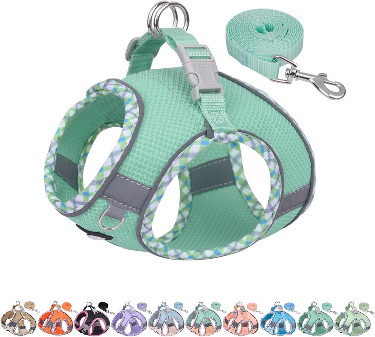 AIITLE Tiny Dog Harness - Lightweight Mesh Step-in Vest for Puppy, Reflective & Escape-Proof Design with High-Stick Magic Tape - Indoor/Outdoor Use for Chihuahua, Maltese, Shih Tzu(Brown-Beige, XXXS) - Image 15