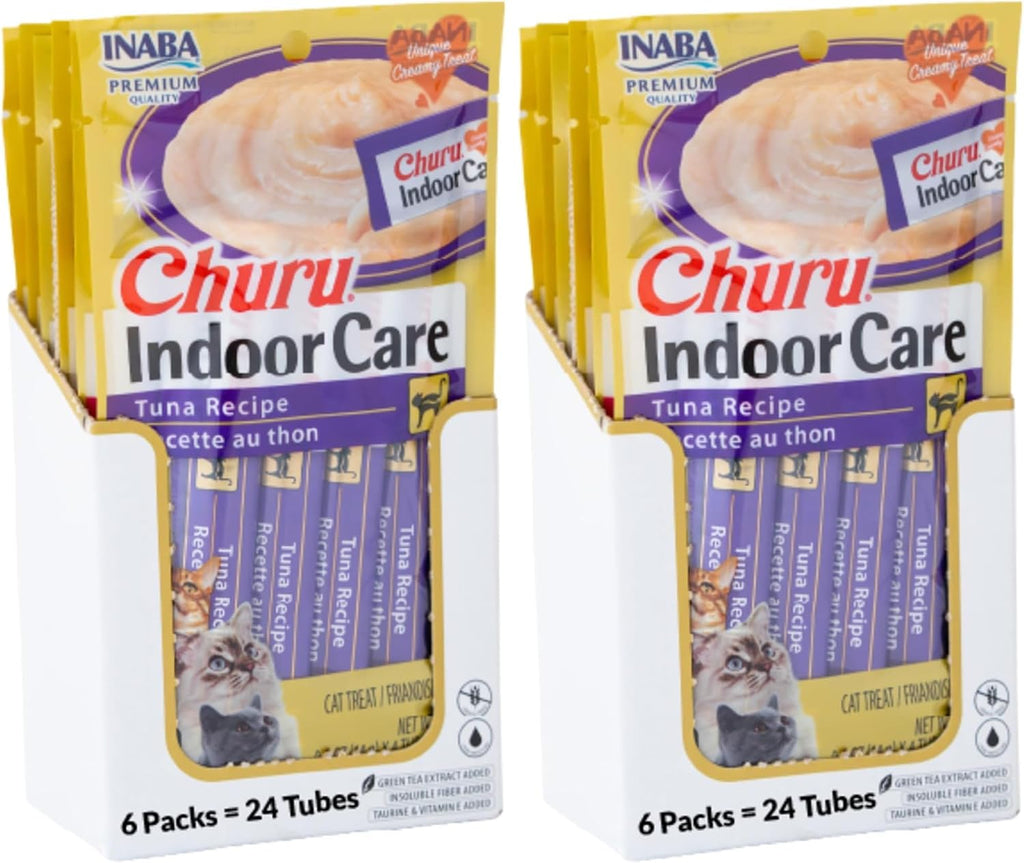 INABA Churu Indoor Care for Hairball Control, Functional Lickable Cat Treat with Taurine & Green Tea Extract, 0.5oz Each, 20 Tubes Total, Tuna & Chicken Variety - Image 15