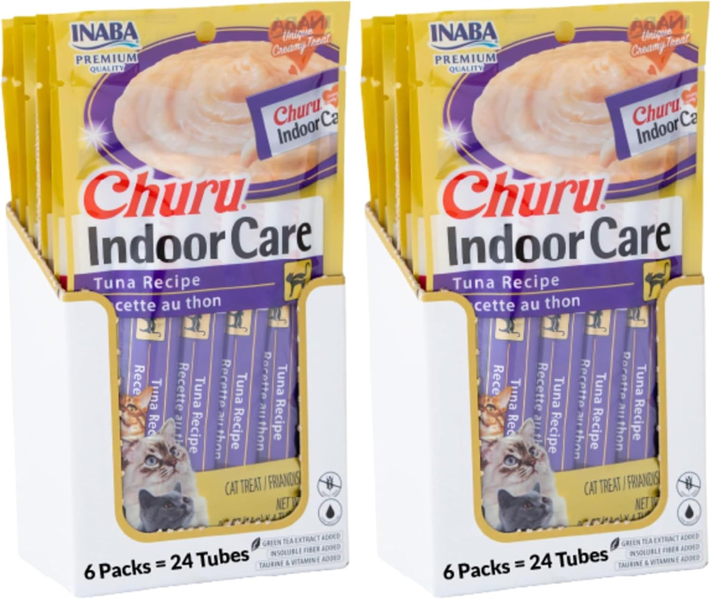 INABA Churu Indoor Care for Hairball Control, Functional Lickable Cat Treat with Taurine & Green Tea Extract, 0.5oz Each, 60 Tubes Total, Tuna & Chicken Variety - Image 15
