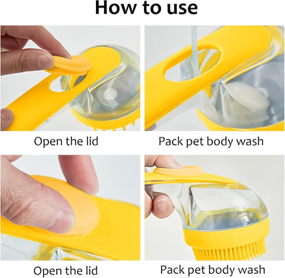 Ergonomic non slip handle pet grooming brush for short haired cats