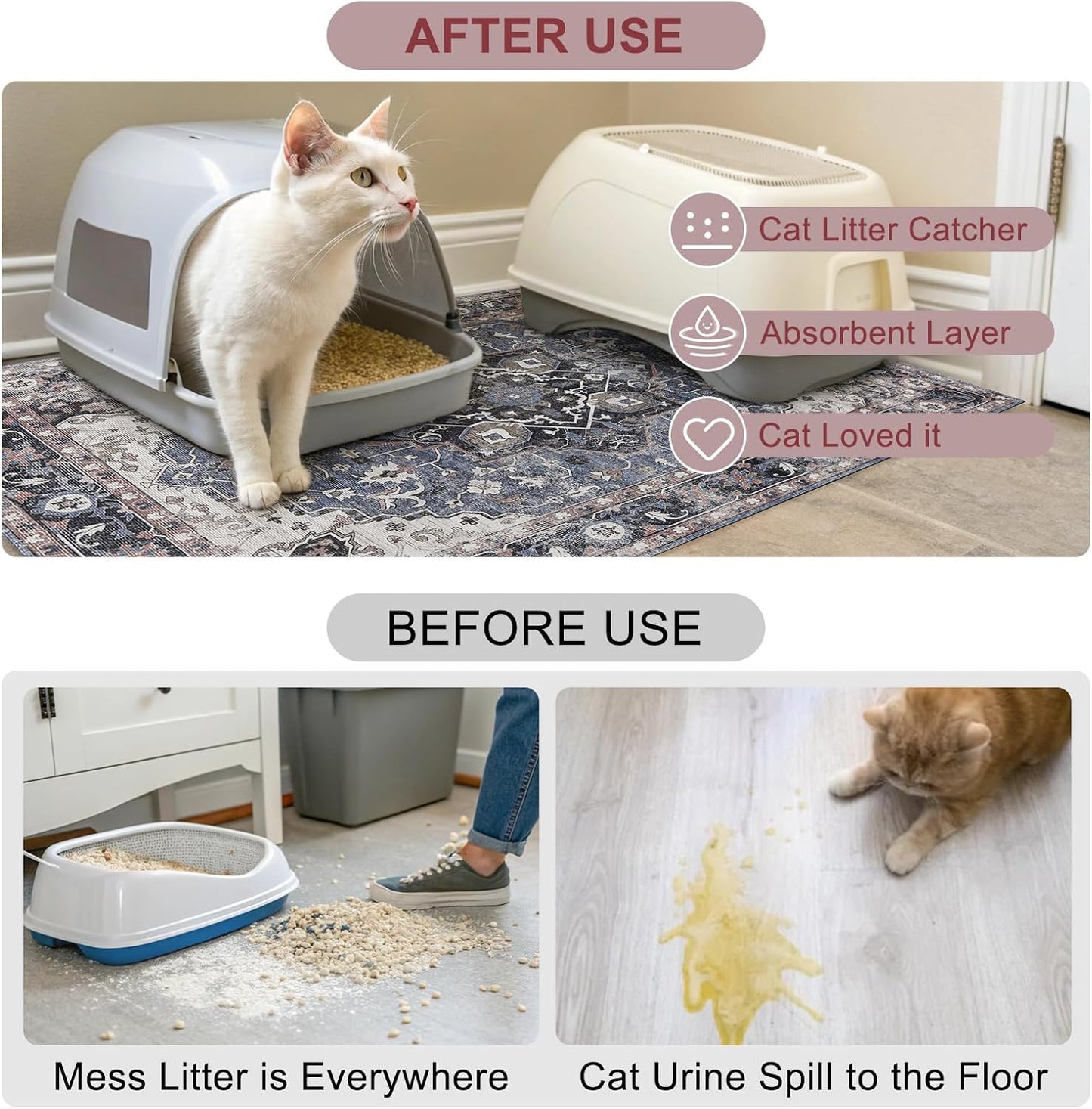 BEAUTYZOO cat litter box mat being washed in a washing machine