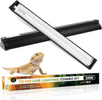 T5 UVB Reptile Light Fixture Combo Kit 8W 10.0 - Complete HO UVB Light for Reptiles with 12.44" Terrarium Hood, Desert UVB Bulb for Bearded Dragon Gecko Tortoise Lizard - Easy to Install and Use - Image 11