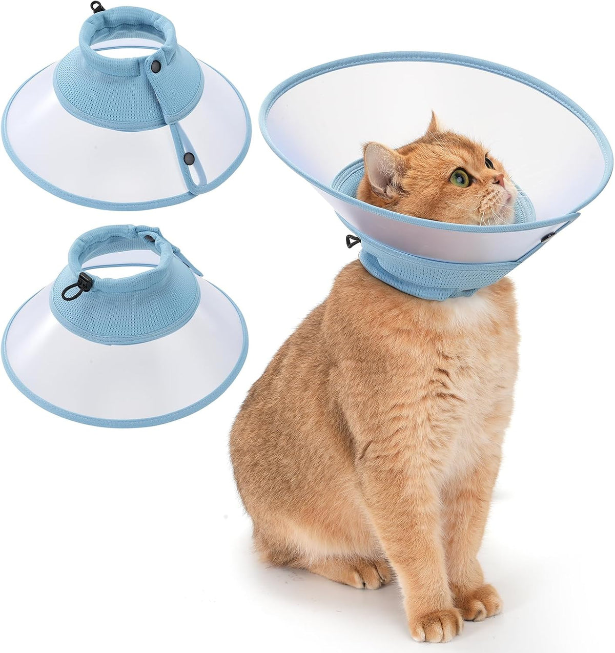 Avont Adjustable Cat Cone Collar, Alternative Anti-Lick E-Collar, Protective Recovery Elizabethan Cone After Surgery Recovery & Skin Protection for Kittens Puppy Small Dog to Stop Licking -Pink(M) - Image 10