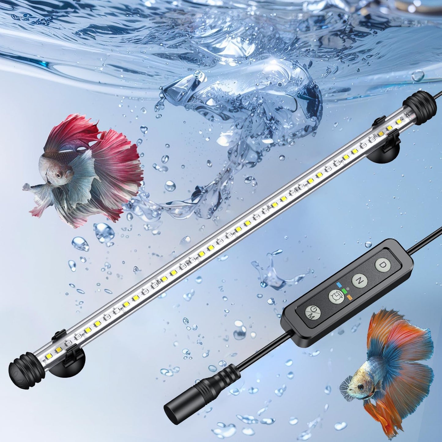 Pawfly 1.8 W Aquarium LED Light 7.5 Inch Underwater Fish Tank Light with Timer Auto On/Off Fish Tank Background Lights with 8 Lighting Modes Submersible Multi-Colored Tube Lights for Decoration - Image 9