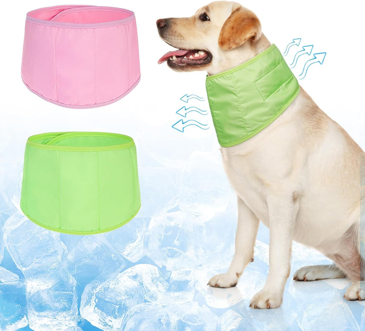 BEAUTYZOO Dog Cooling Bandana for Medium Large Dogs, 2 Pack Instant Cooling Bandanas Breathable Cooling Ice Towel Neck Wraps,Keep Dogs Cool in Hot Summer, Blue Paw L - Image 12