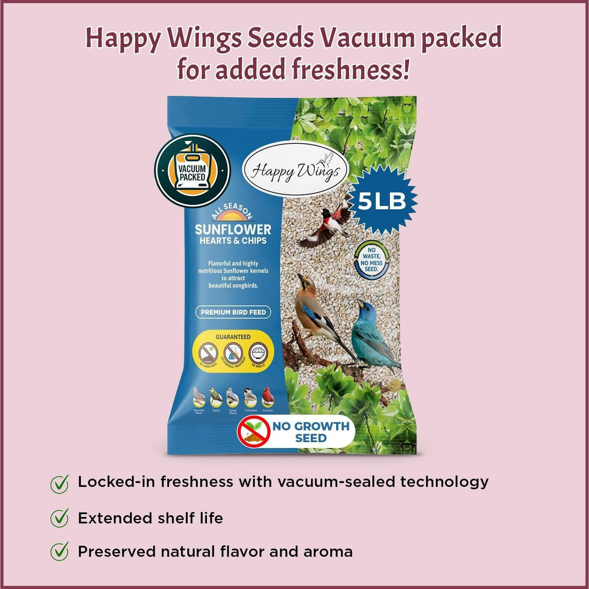 Happy Wings bird food package back label ingredients