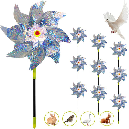 Smd35 10 pack reflective pinwheels bird deterrent front view