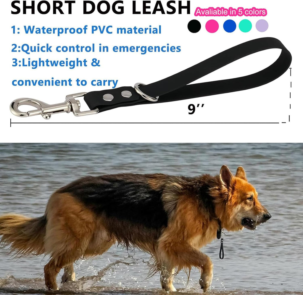 Fursdoly 9 inch grab tab leash attached to a dog collar