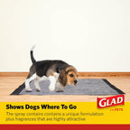 Glad dog training spray peanut butter scent bottle label