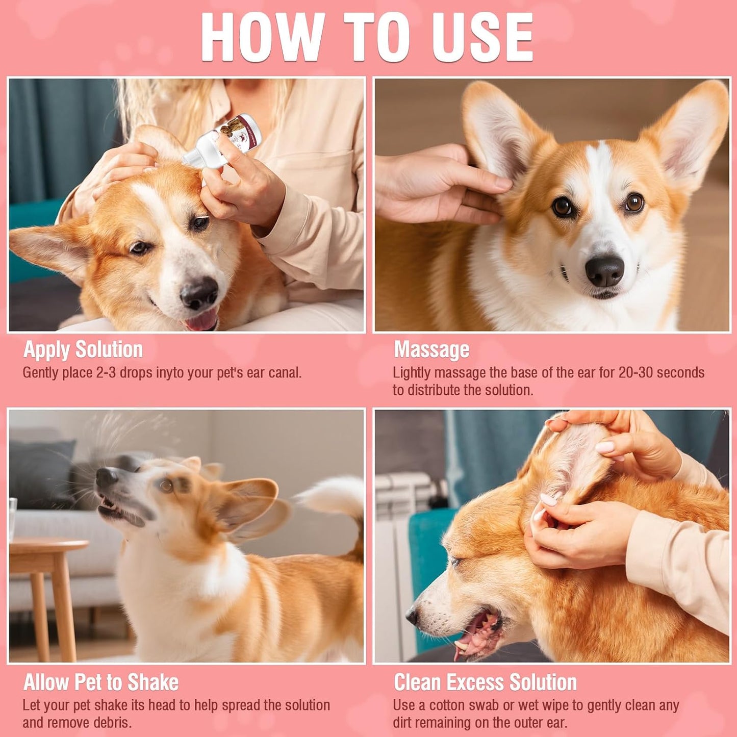 Close up of Pixava pet ear care product packaging