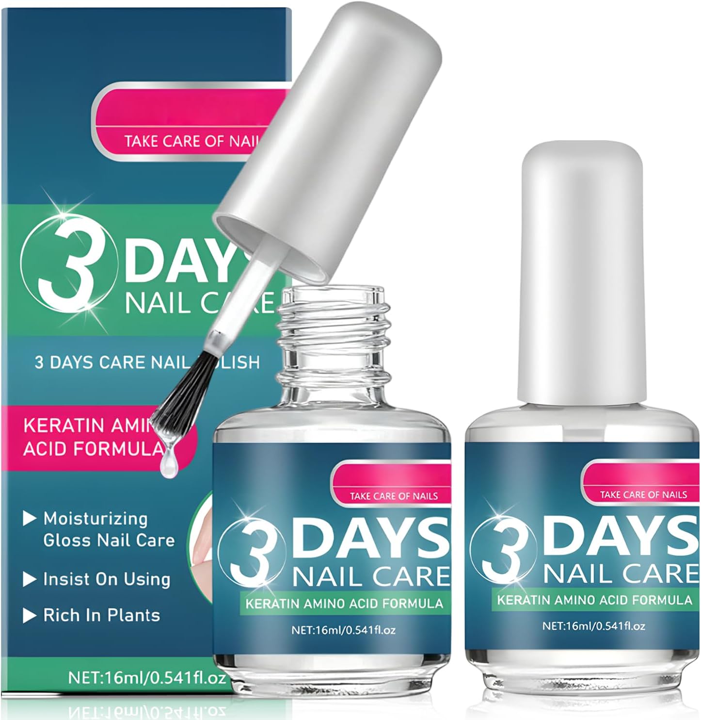 YUNFAX 3 Days Nail Care strengthening treatment front view showing the 16ml bottles