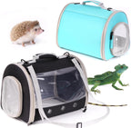 Bearded Dragon Travel Carrier Backpack,Lizard Backpack Carrier,Space Capsule Clear Bubble Window Astronaut Reptile Carrier Backpack for Guinea Pig,Sugar Glider,Bunny (Black, TPU Carrier+MAT) - Image 6