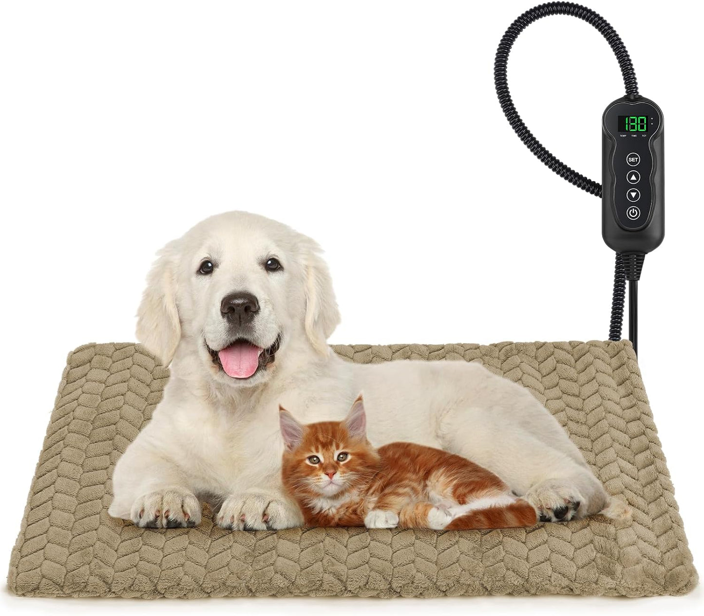 GASUR Heated Cat Bed, Waterproof Cat Heating Pad with Timer Temperature Adjustable, Indoor Heated Electric Pet Bed for Cats Dogs, Auto Power-Off, Anti-bite Pet Heated Pad, 18''x16'', Small - Image 14