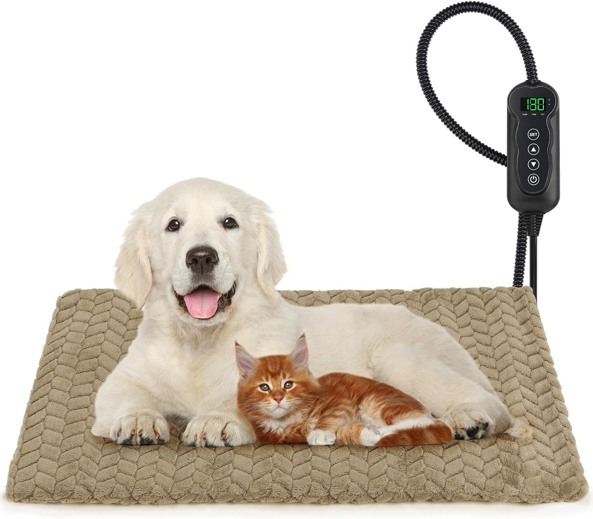 GASUR Heated Cat Bed, Waterproof Cat Heating Pad with Timer Temperature Adjustable, Indoor Heated Electric Pet Bed for Cats Dogs, Auto Power-Off, Anti-bite Pet Heated Pad, 18''x16'', Small - Image 14