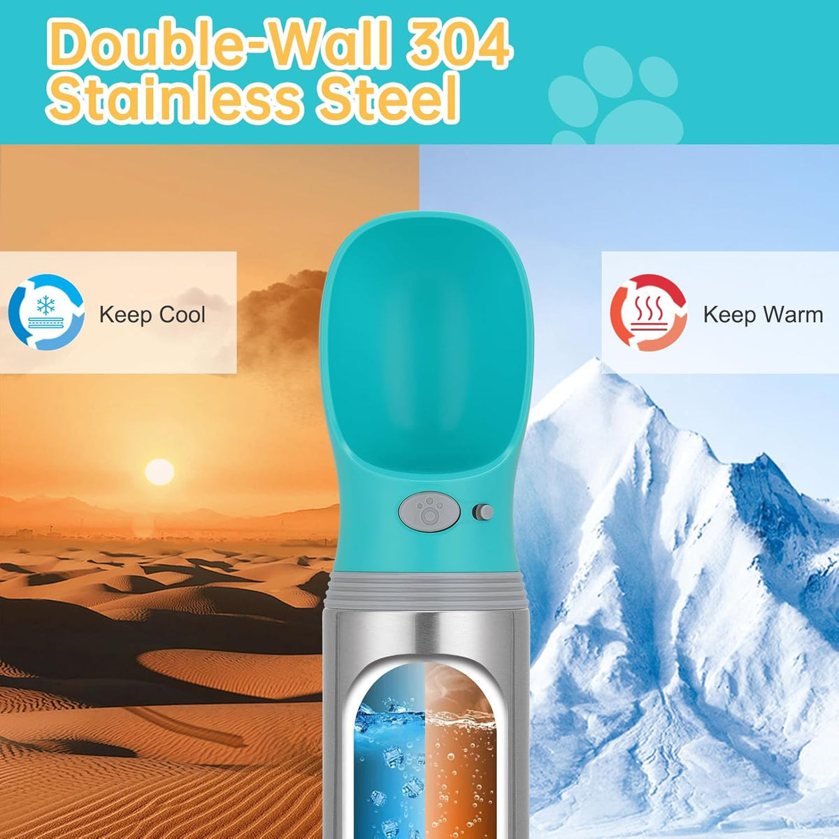 Anipaw leak proof puppy water dispenser for outdoor hiking