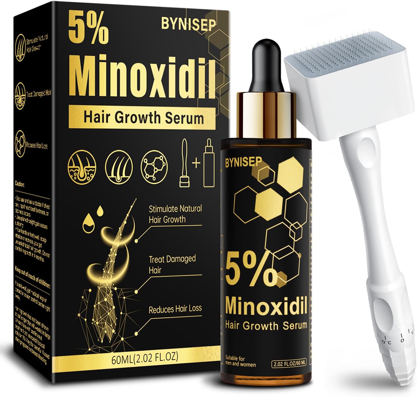 BYNISEP 5 percent minoxidil beard growth serum front view packaging