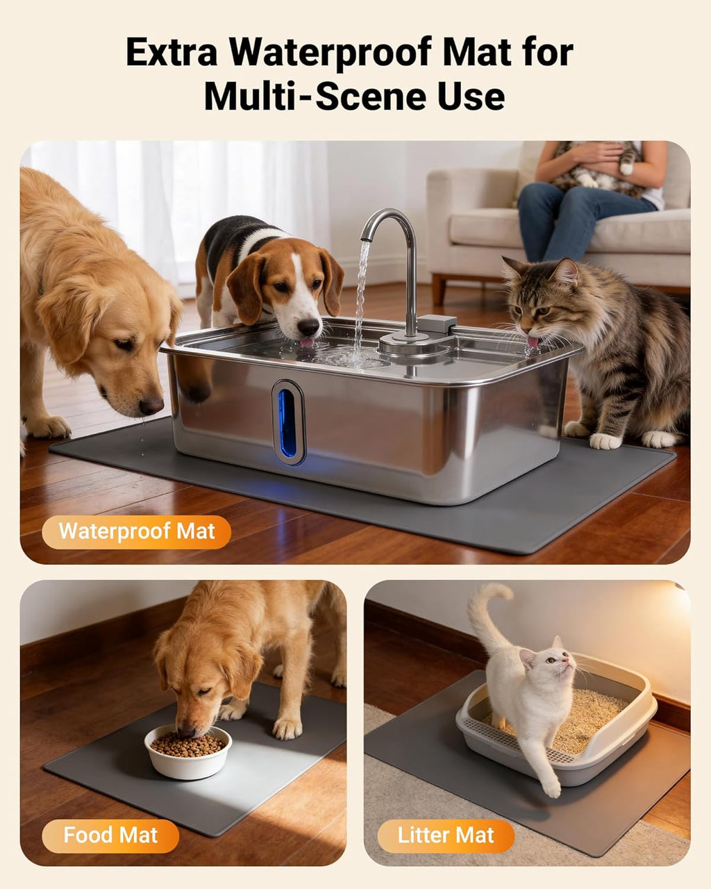 DeftPet large dog water dispenser water level window detail