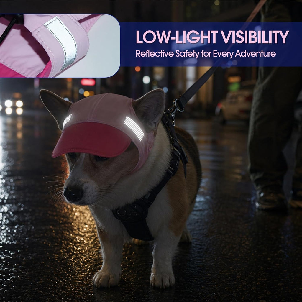 Pink dog sun hat for summer outdoor activities