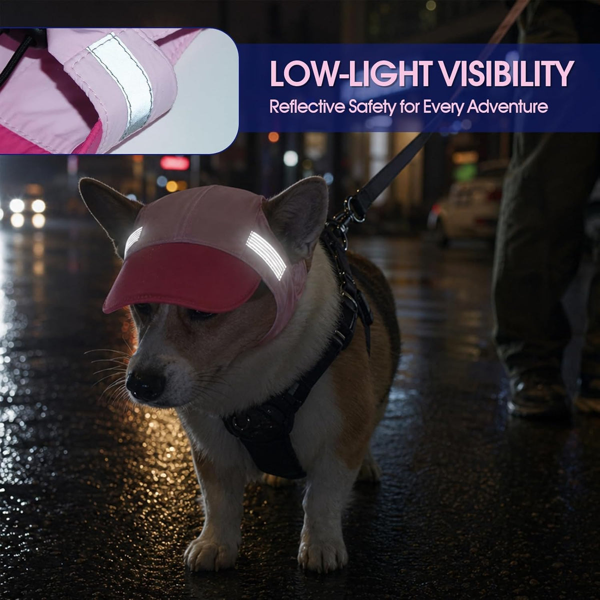 Pink dog sun hat for summer outdoor activities