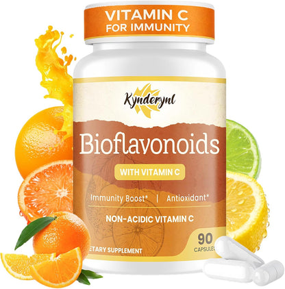 Kynderynl Vitamin C with Bioflavonoids bottle front view immune support supplement