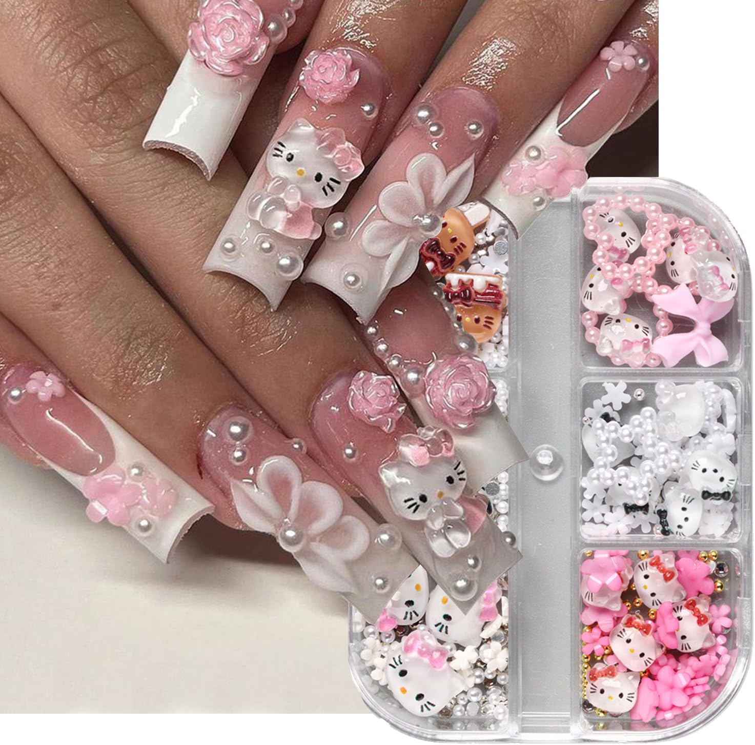 PDFADSK 6 Grids Cartoon Nail Art Charms Set front view