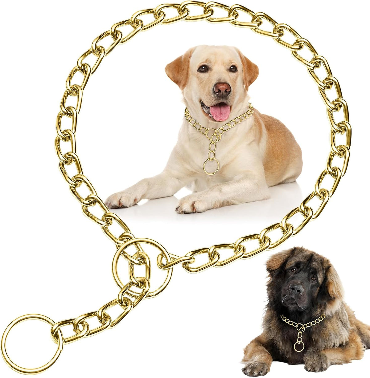 Chrome plated stainless steel training choke chain for pets