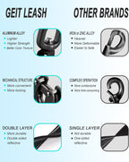 Close up of the aviation aluminum alloy quick release frog clip on black dog leash