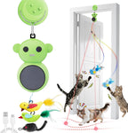 Interactive Cat Toys for Indoor Cats, 2-in-1 Laser Pointer Cat Toy with Automatic Flying Bird & Mouse Wand, Adjustable Speed USB Rechargeable Doorway Hanging Toy for Bored Kittens and Adult Cats - Image 9