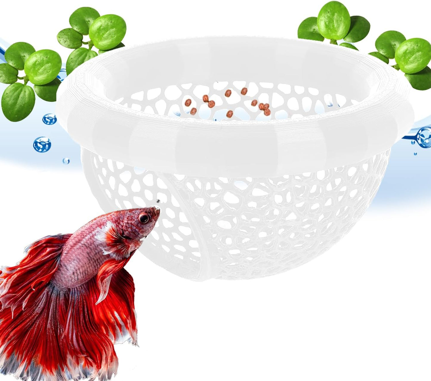 Floating Betta Hammock and Feeding Ring, Aquarium Beta Hideout, Cave, Bed, Resting Spot, Betta Fish Toys and Decor - Image 9