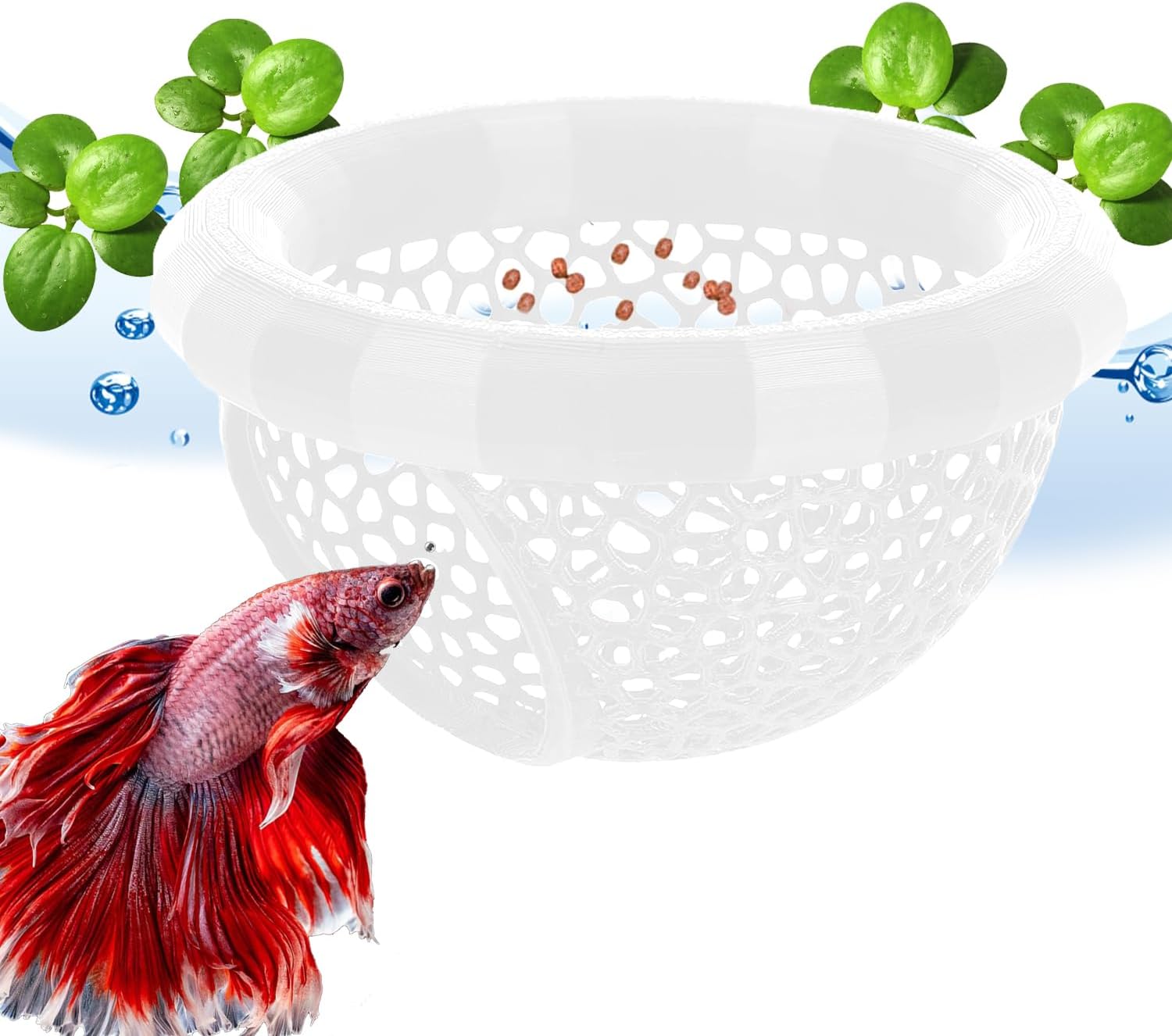 Floating Betta Hammock and Feeding Ring, Aquarium Beta Hideout, Cave, Bed, Resting Spot, Betta Fish Toys and Decor - Image 9