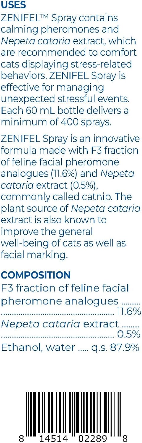 Virbac Zenifel catnip and pheromone calming solution for home environment
