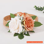 Pawlarispets handcrafted pet rose charm bow tie decoration flat lay view