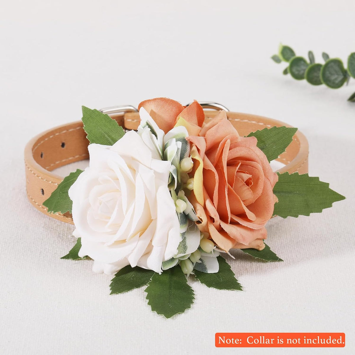 Pawlarispets handcrafted pet rose charm bow tie decoration flat lay view